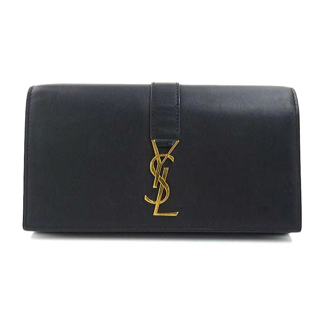 Yves Saint Laurent Leather Long Wallet (Bi-Fold) (Pre-Owned)