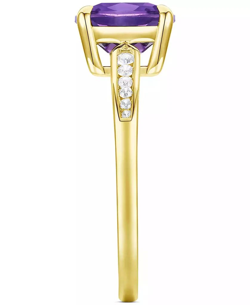Macy's Amethyst (1-7/8 ct. t.w.) & Lab-Grown White Sapphire (1/10 ct. t.w.) Cushion Ring in 14k Gold-Plated Sterling Silver (Also in Additional Gemstones) 4