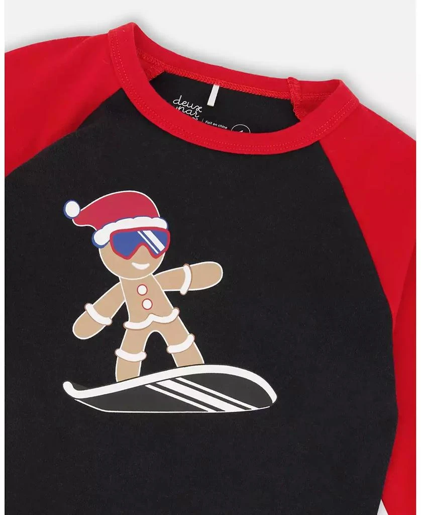 Deux par Deux Boy Two-Piece Cotton Pajama Set Black Cookie Print - Toddler|Child 4