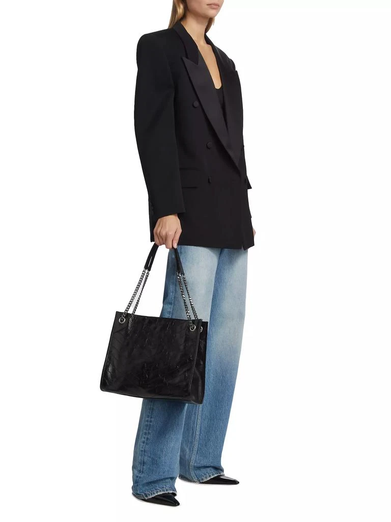 Saint Laurent Niki Medium Shopping Tote Bag In Crinkled Vintage Leather 2