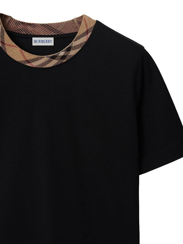 Burberry Check-Trimmed Cotton T-Shirt 6