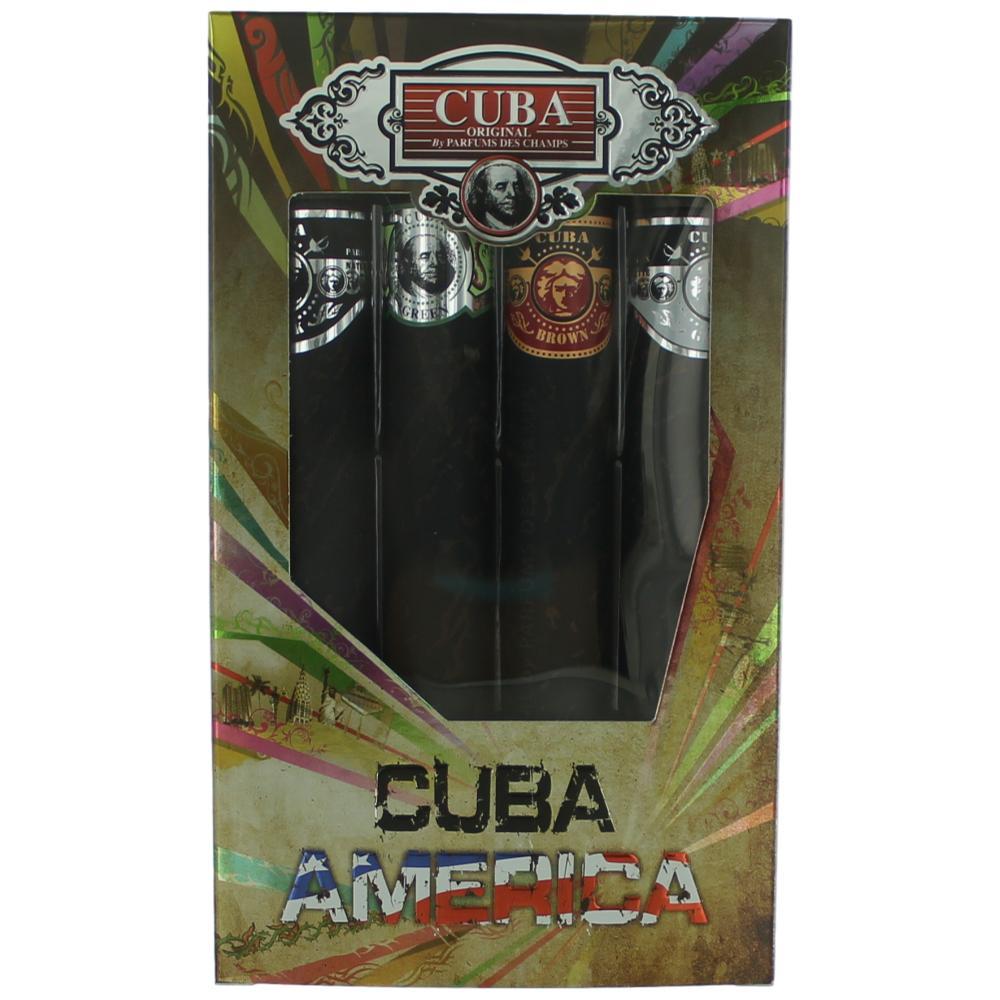 cuba America by , 4 Piece Gift Set men with Black, Grey, Green & Brown