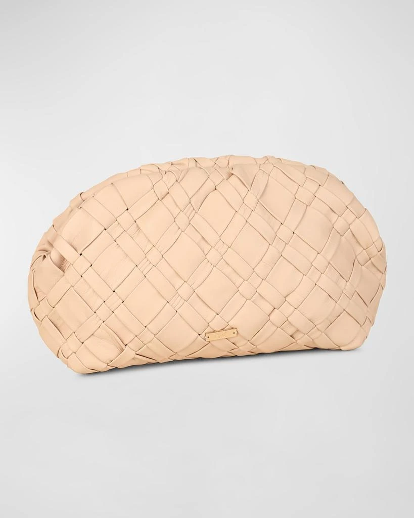 Rafe Aya Frame Woven Leather Clutch Bag 4