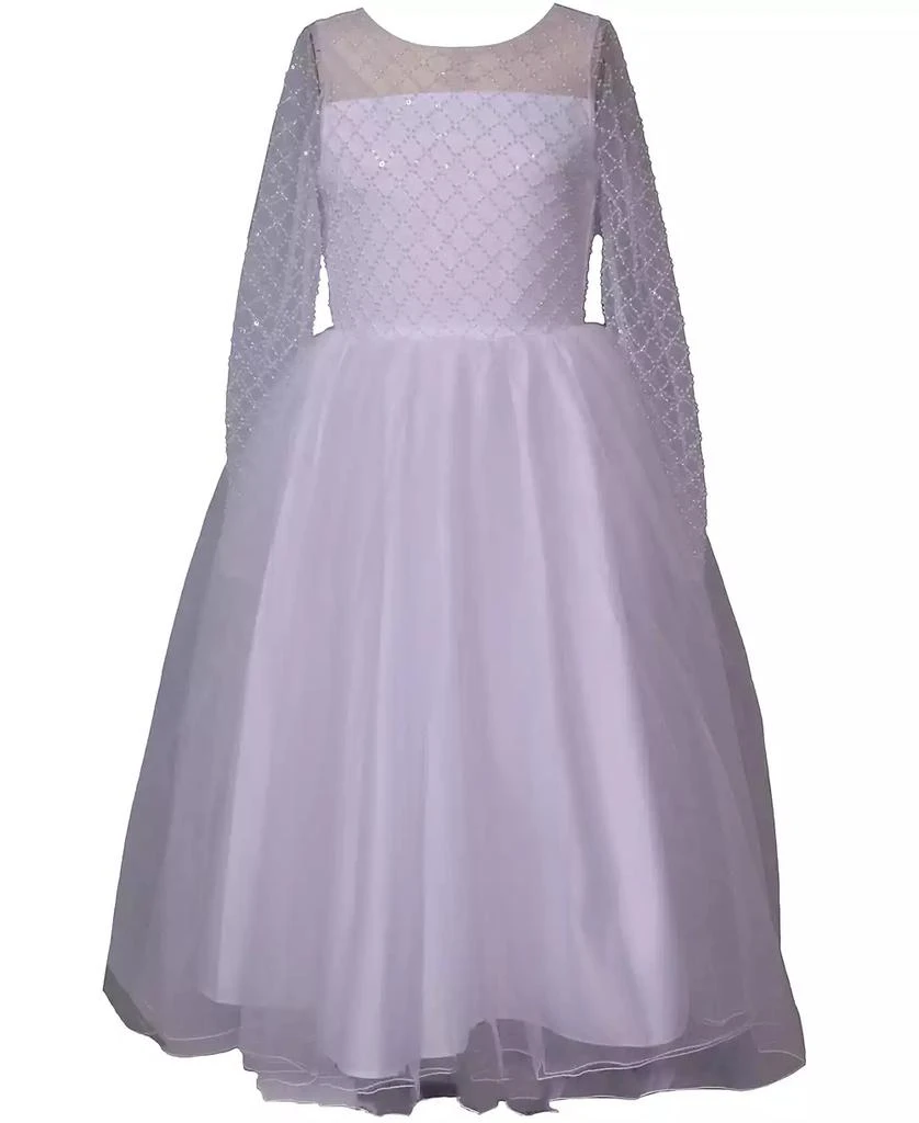Bonnie Jean Big Girls Lattice Beading Communion Dress 4