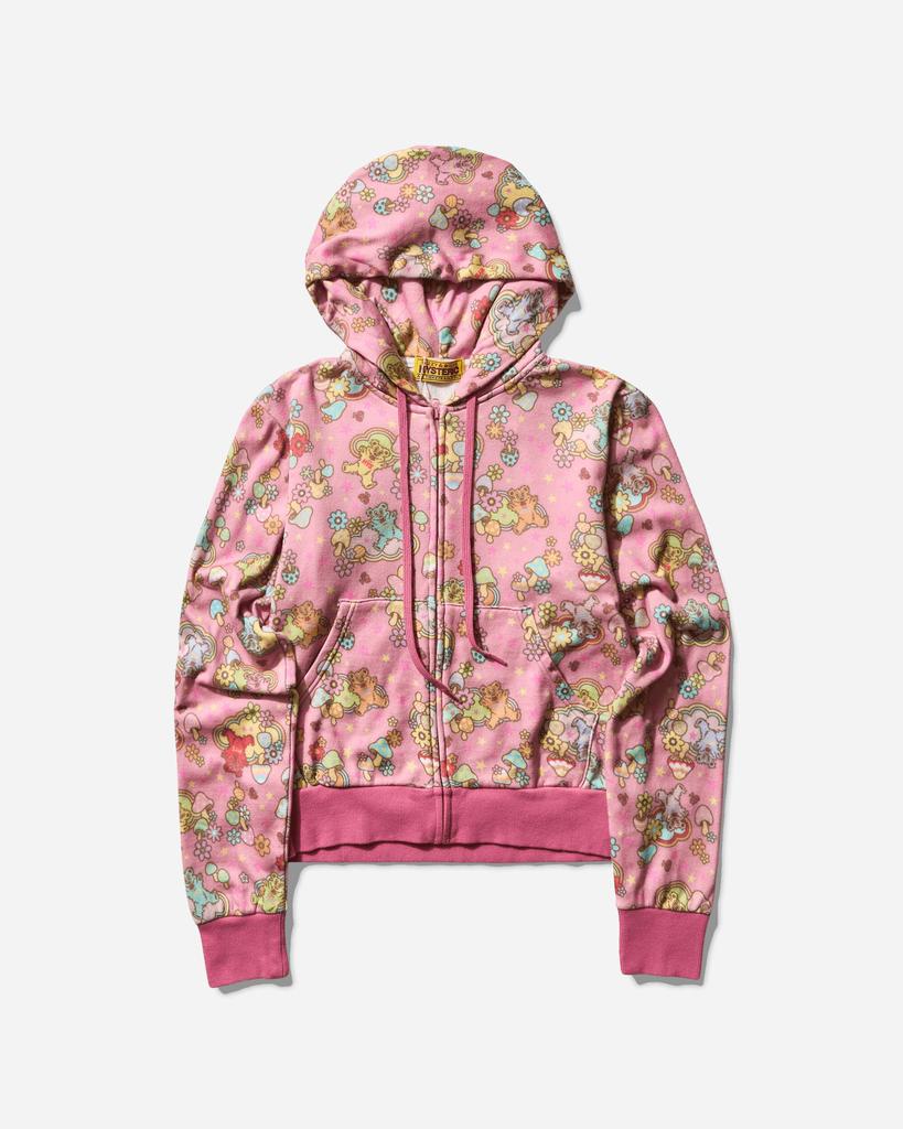 Hysteric Glamour Women's Fire Bear Dream Pattern Zip Hoodie Pink
