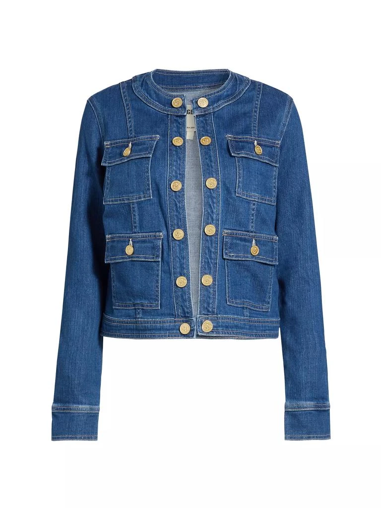 L'Agence Yari Collarless Denim Jacket 1