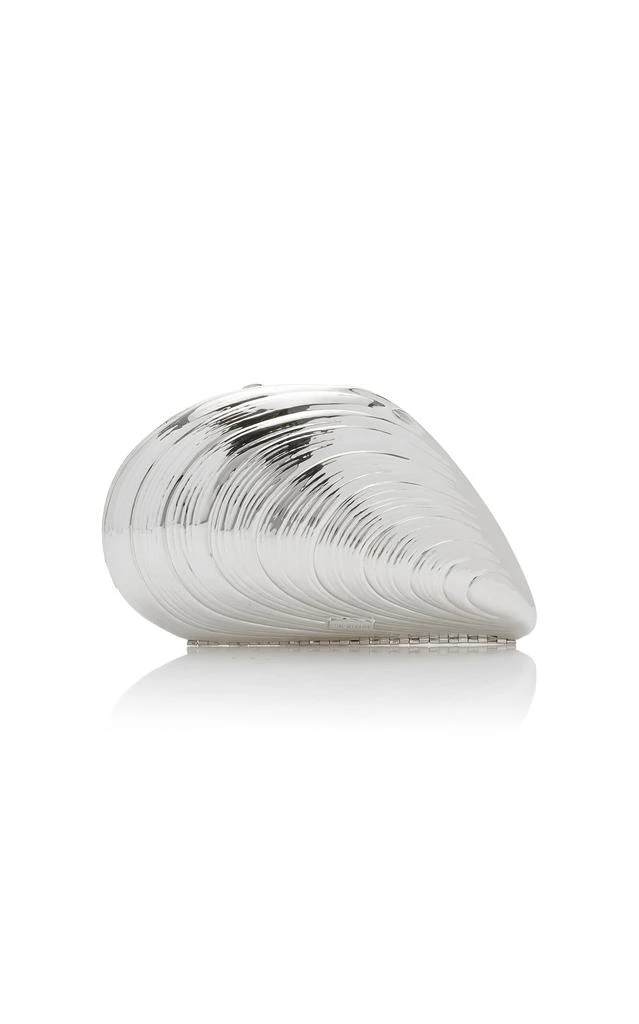 SIMKHAI SIMKHAI - Bridget Oyster Shell Clutch - Silver - OS - Moda Operandi 1