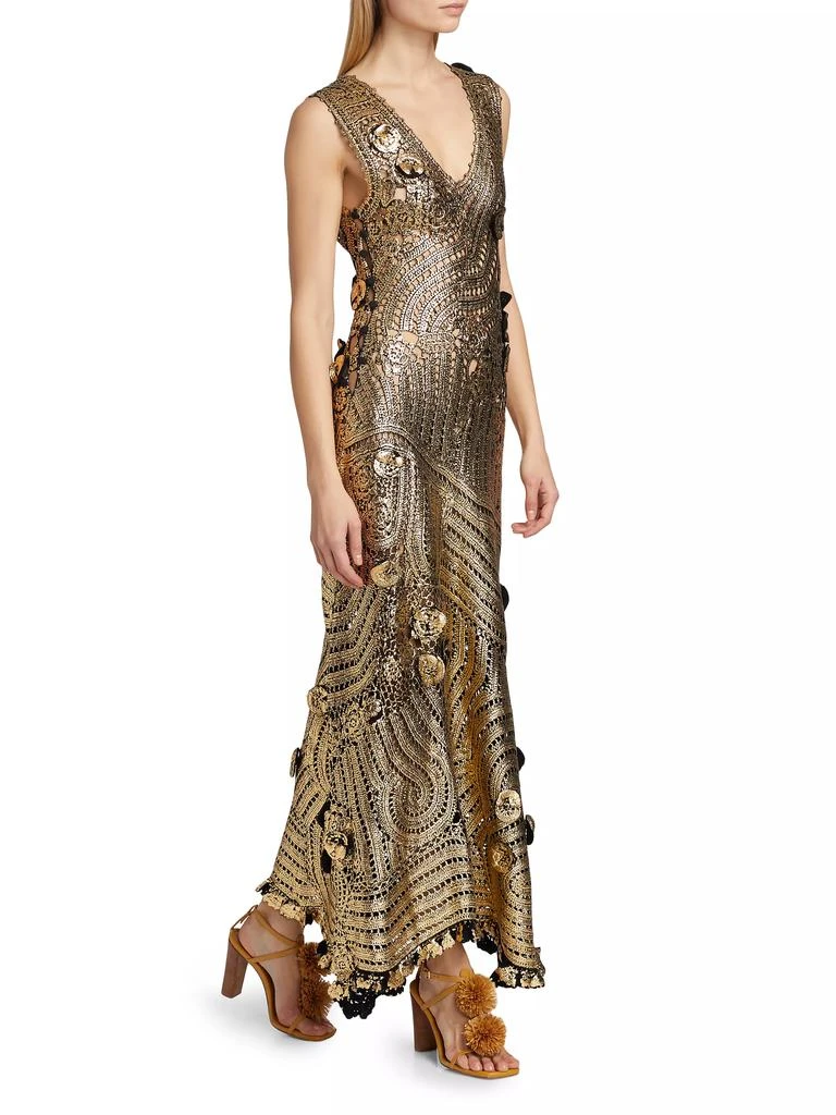 Ulla Johnson Evelyn Metallic Crochet Gown 2