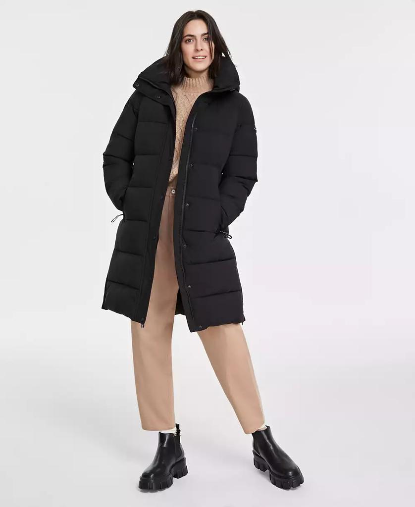 BCBG Women's Hooded Collared Puffer Coat