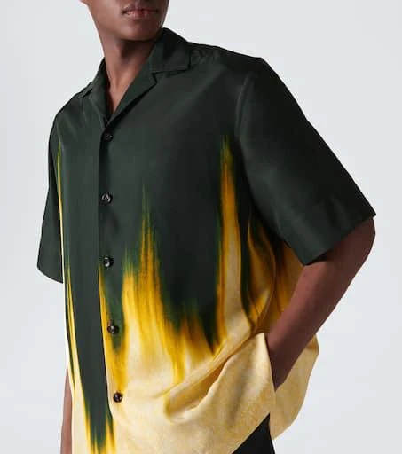 Bottega Veneta Printed satin bowling shirt 5