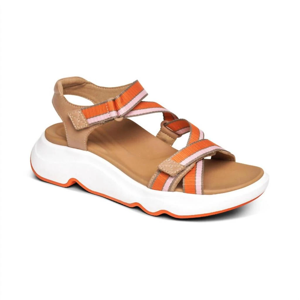 Aetrex Marz Adjustable Sport Sandal In Camel 1