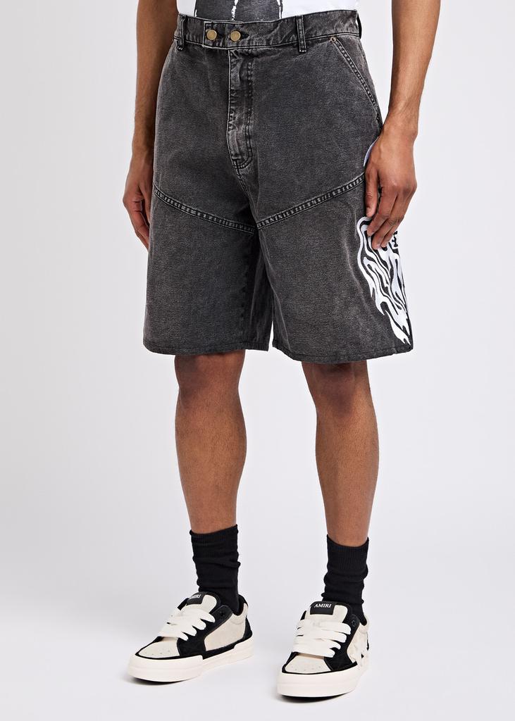 Warren Lotas Embroidered denim shorts