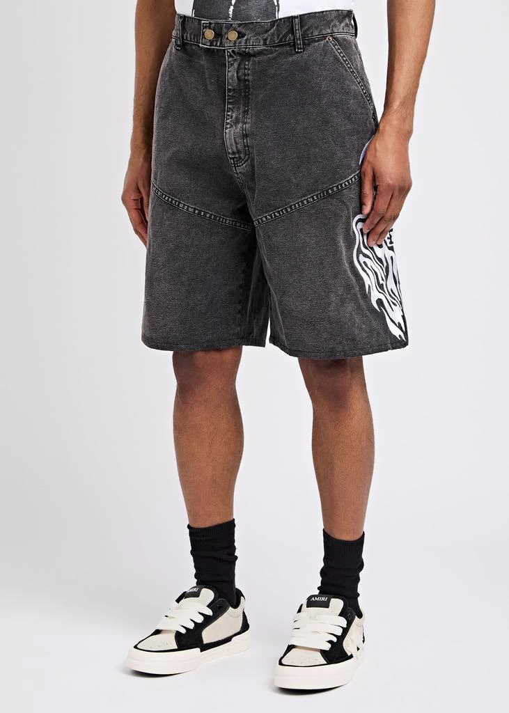 Warren Lotas Embroidered denim shorts 2