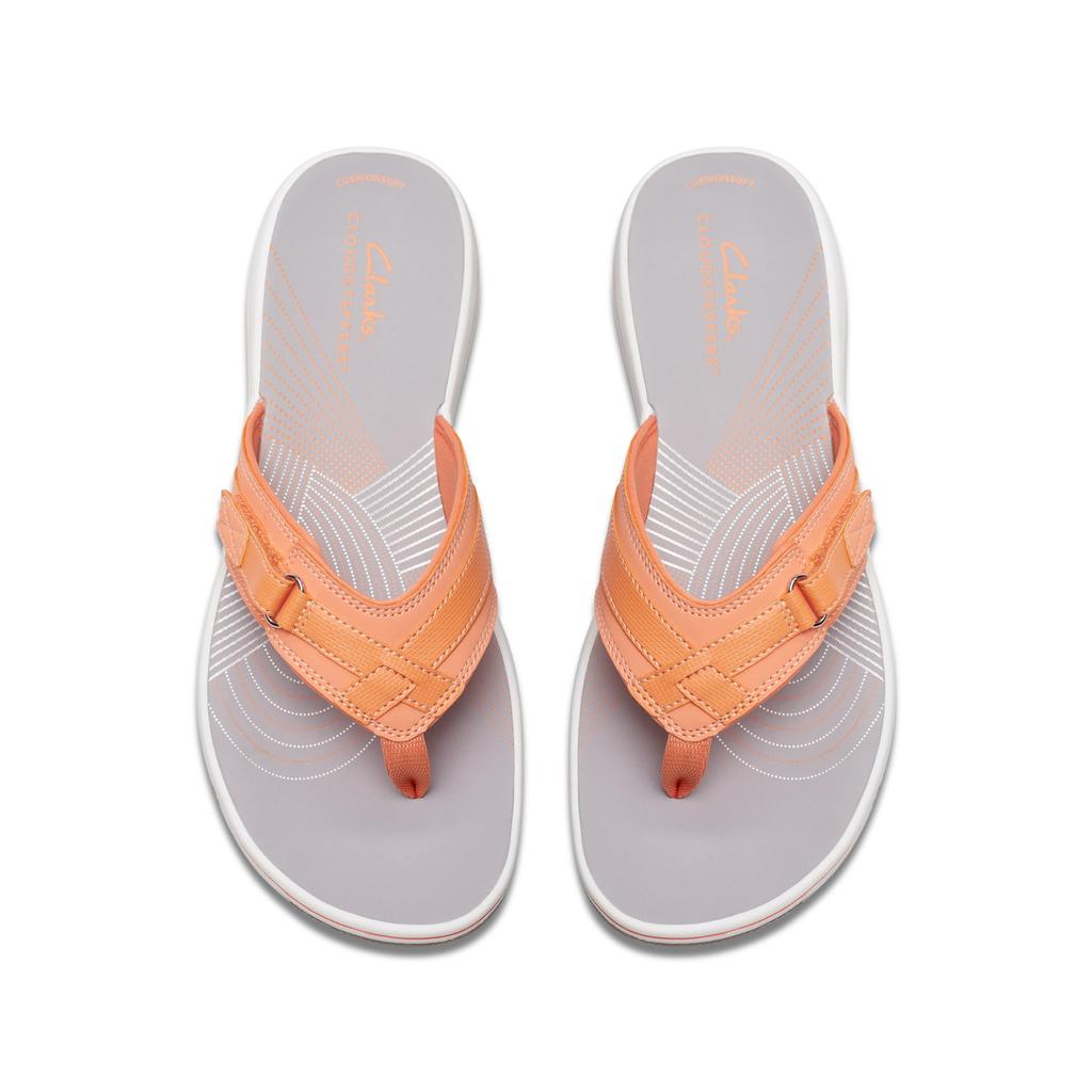 Clarks flip flops womens orange on sale