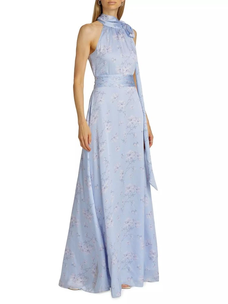 Sachin & Babi Kayla Floral Tie-Neck Gown 3