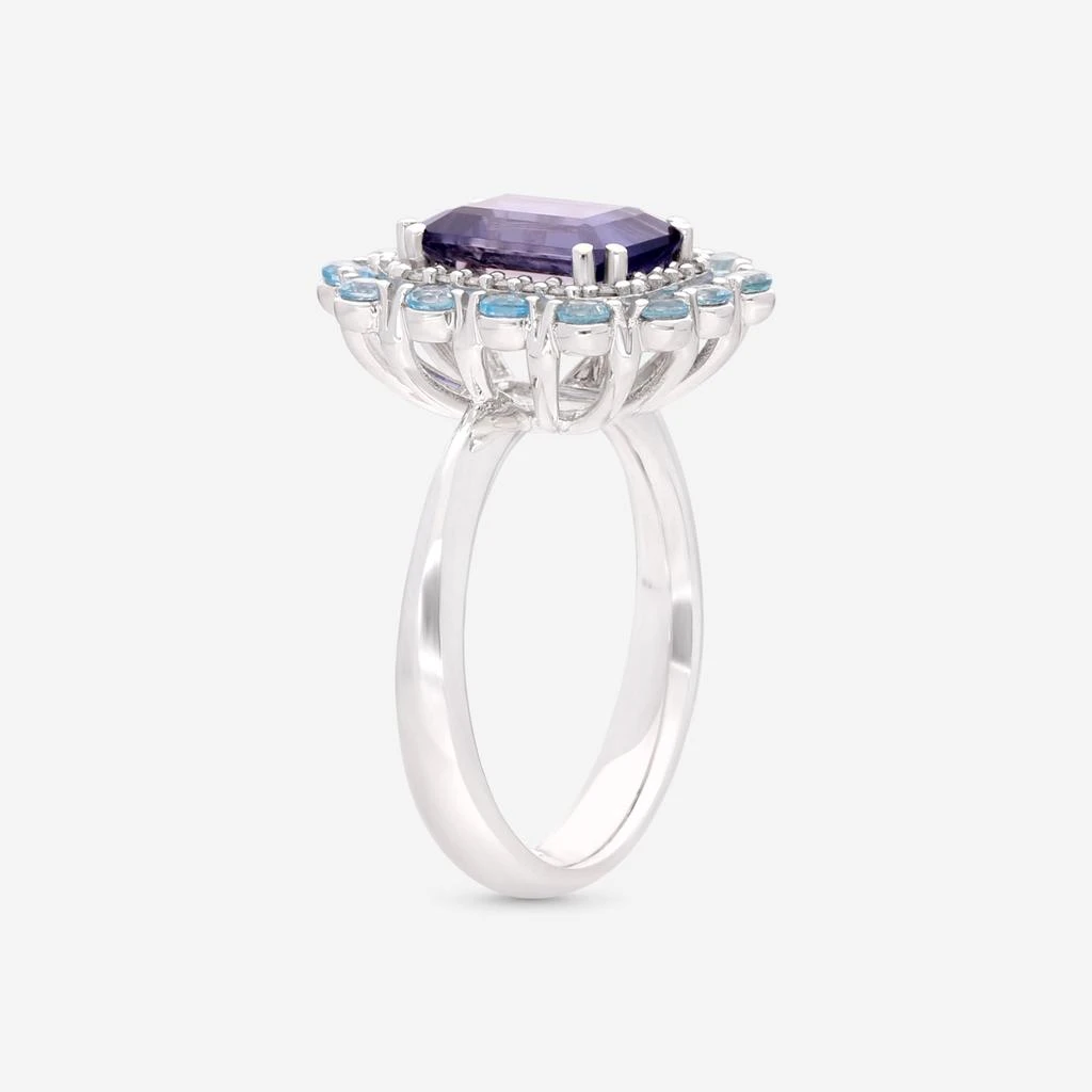 Giloro Giloro 18K White Gold Diamond, Tanzanite & Aquamarine Statement Ring P5017-108B 3