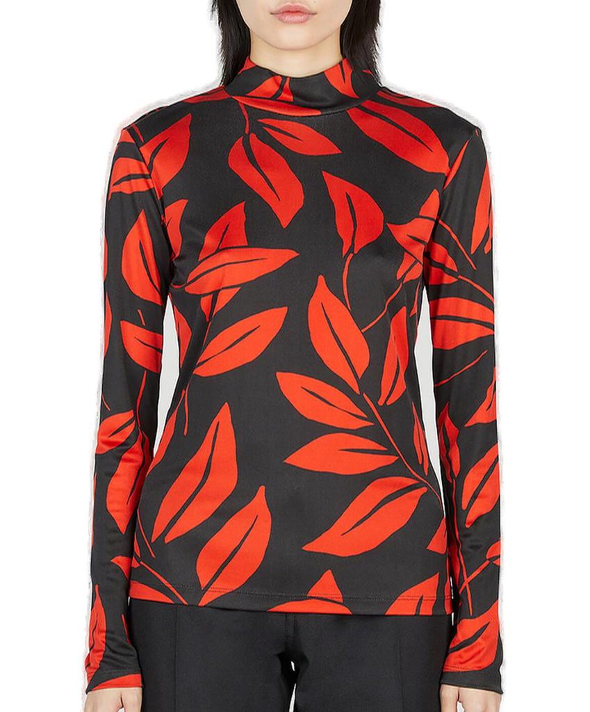 Meryll Rogge Meryll Rogge Leaf Print Mock Neck Top