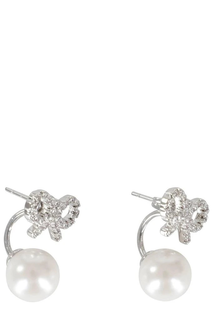 Self Portrait Self-Portrait Crystal Bow Pearl Jacket Earrings