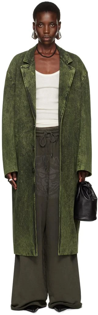LU'U DAN Green Crombie Denim Coat 1