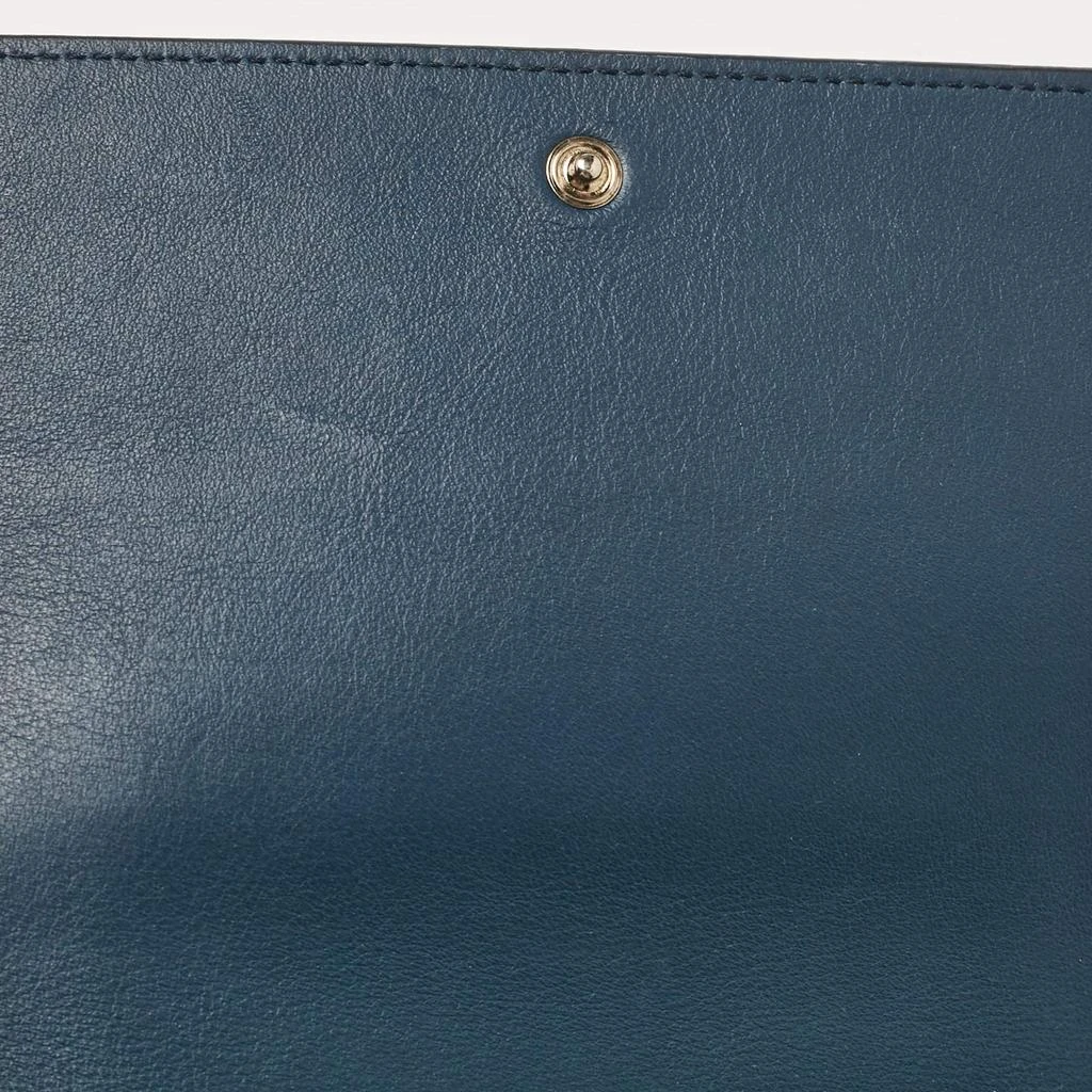 Celine Celine Navy Blue/Burgundy Leather Frame Trifold Wallet 10
