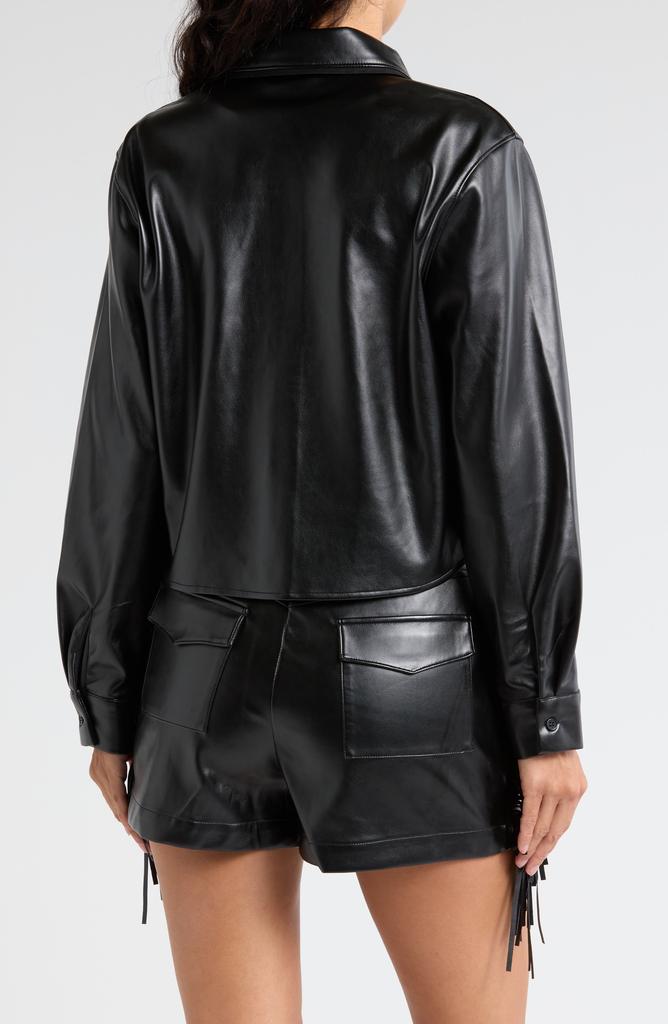 19 Cooper Faux Leather Crop Shirt Jacket