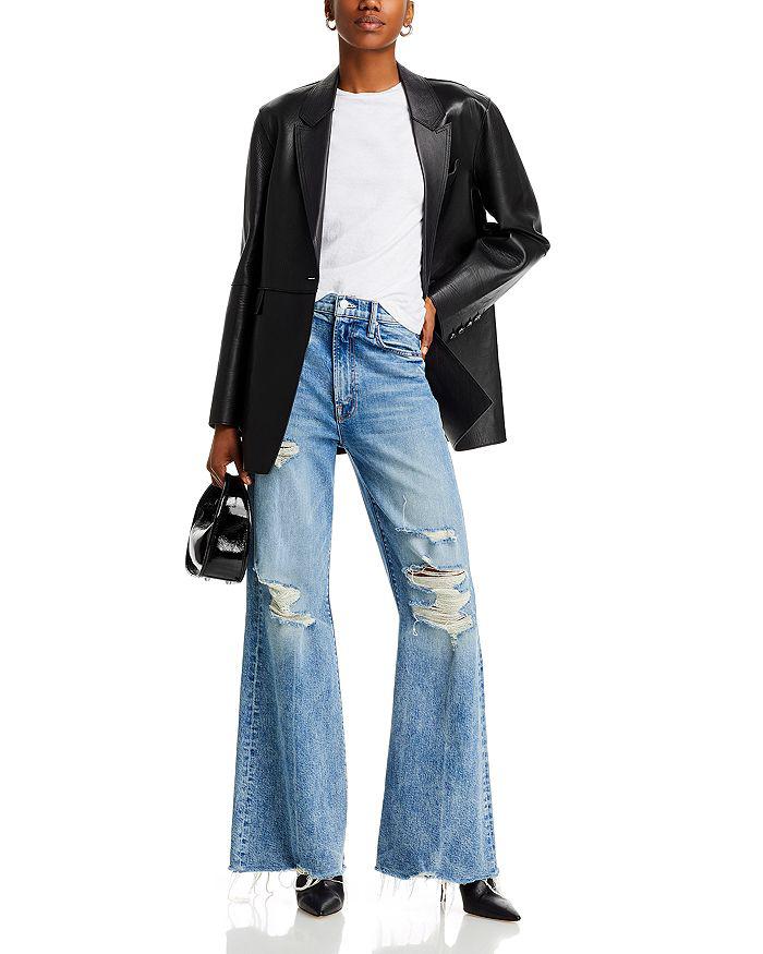 MOTHER The Sidestepper Sneak Chew Jeans in Stfu