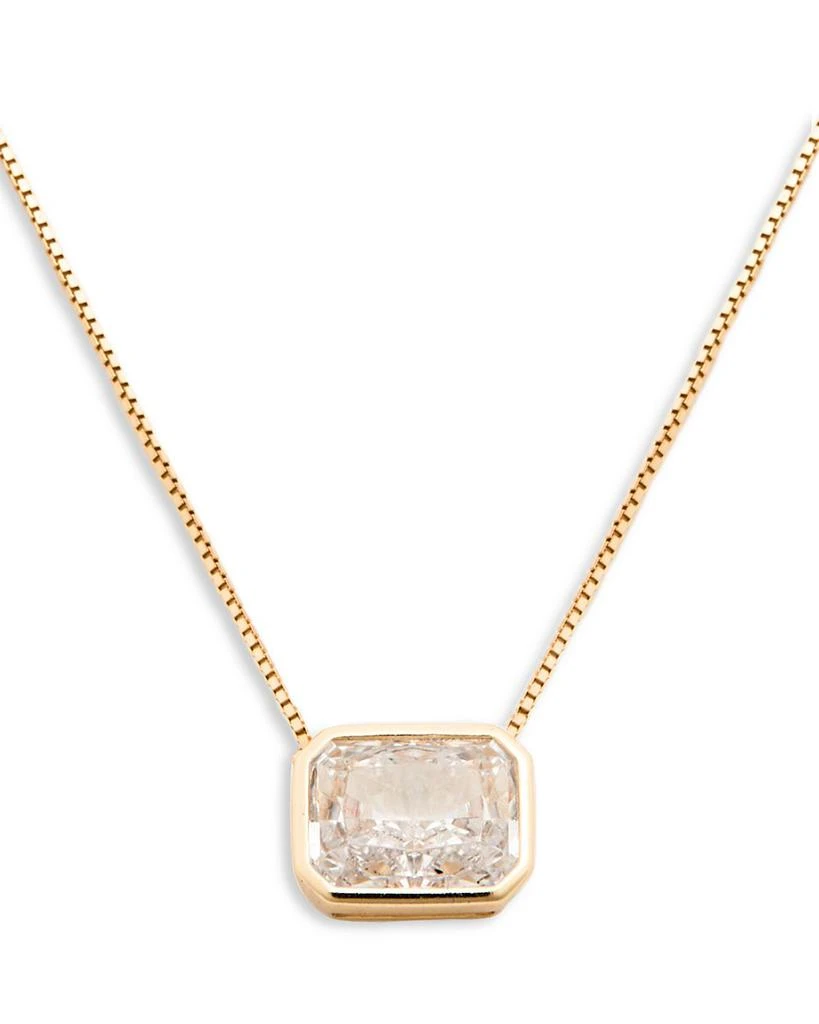 Shashi Emerald Baguette Cubic Zirconia Necklace, 16"-18" 1