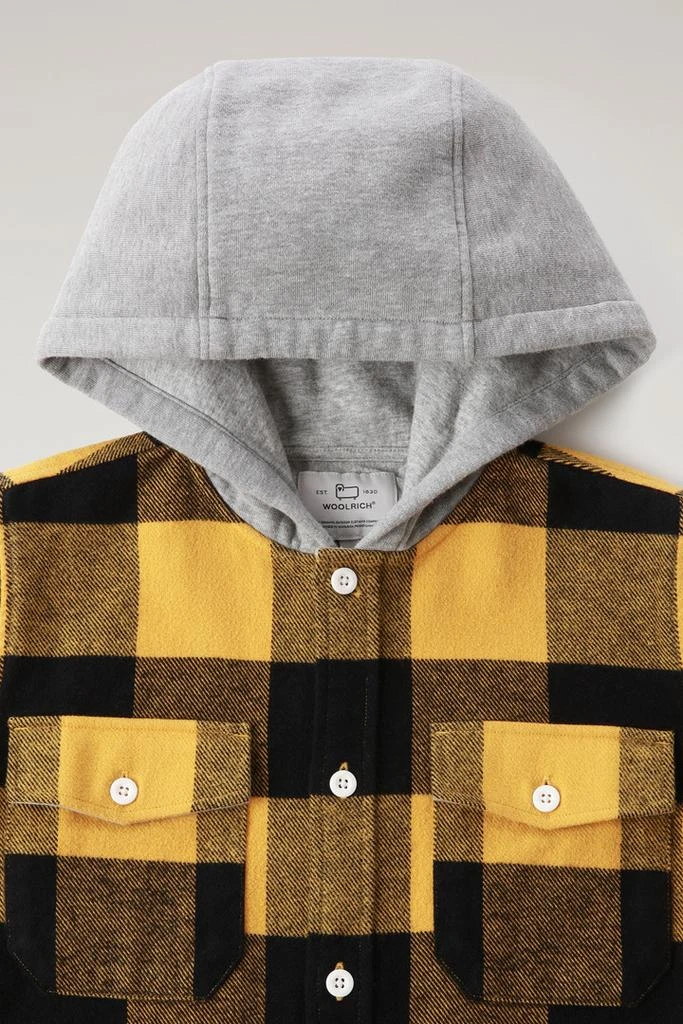 WOOLRICH Boys' Hooded Buffalo Check Overshirt - Boys - Yellow 3