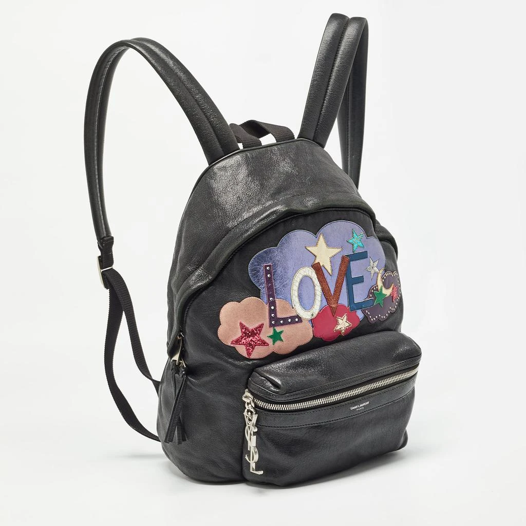 Yves Saint Laurent Leather And Canvas Mini Love Appliqué City Backpack 2