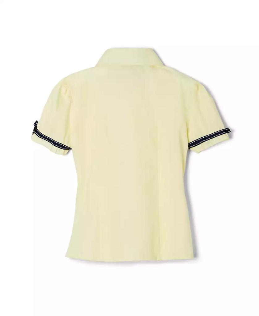 French Toast Little Girls Short Sleeve Ribbon Bow Blouse