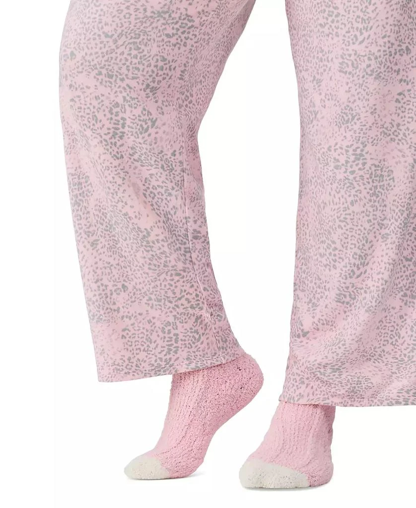 Ellen Tracy Women's Printed Long-Sleeve Pajama Set + Fuzzy Socks 6
