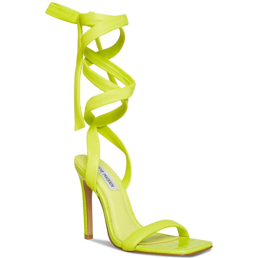 Steve Madden Utilize Womens Faux Leather Wrap Heels 7