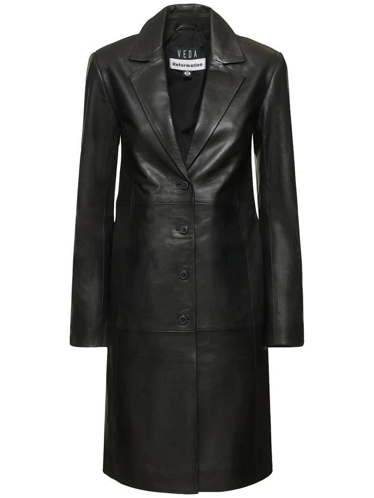 Reformation Veda Crosby Leather Trench Coat 1