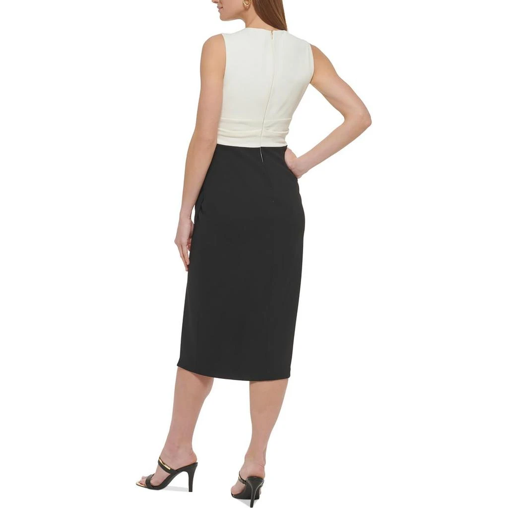 DKNY Womens Midi Ruched Wear To Work Dress 2