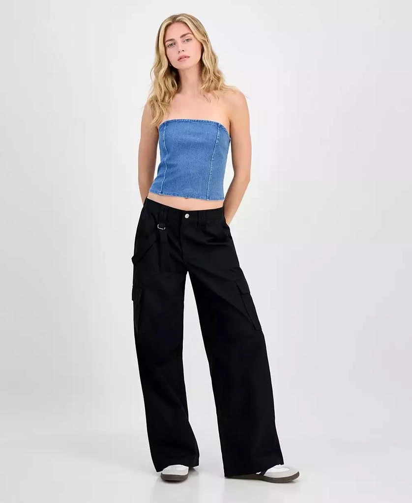 Celebrity Pink Juniors' Cargo Strap Wide-Leg Pants 1