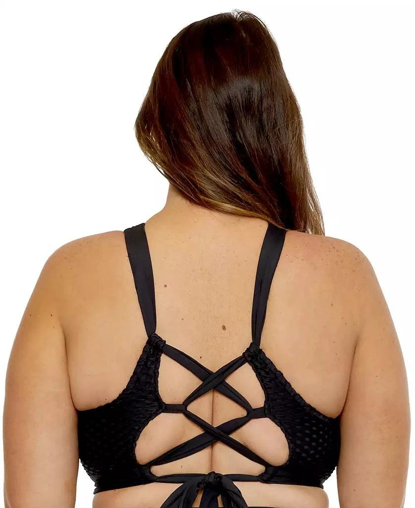 Becca Plus Size Castaway Textured High-Neck Bikini Top 2
