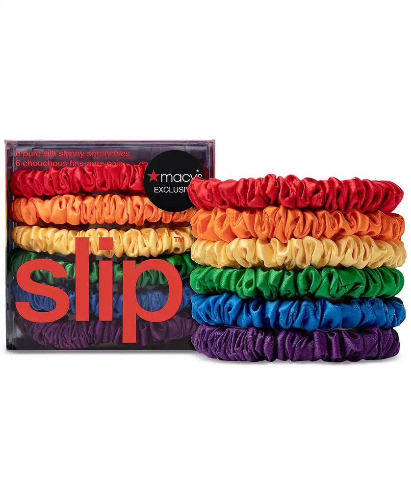 Slip 6-Pc. Rainbow Pure Silk Skinny Scrunchies, Exclusively at Macy's