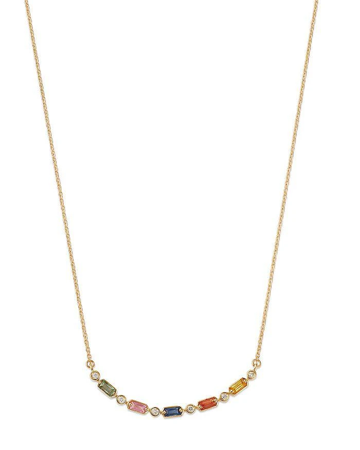 Bloomingdale
s Fine Collection Multi Sapphire 
Diamond Necklace in 14K Yellow Gold, 18"