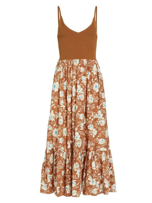 Tanya Taylor Halsey Mixed Media Maxi Dress 5