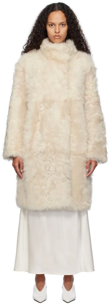 Yves Salomon Off-White Toscana Folk Reversible Shearling Jacket 1