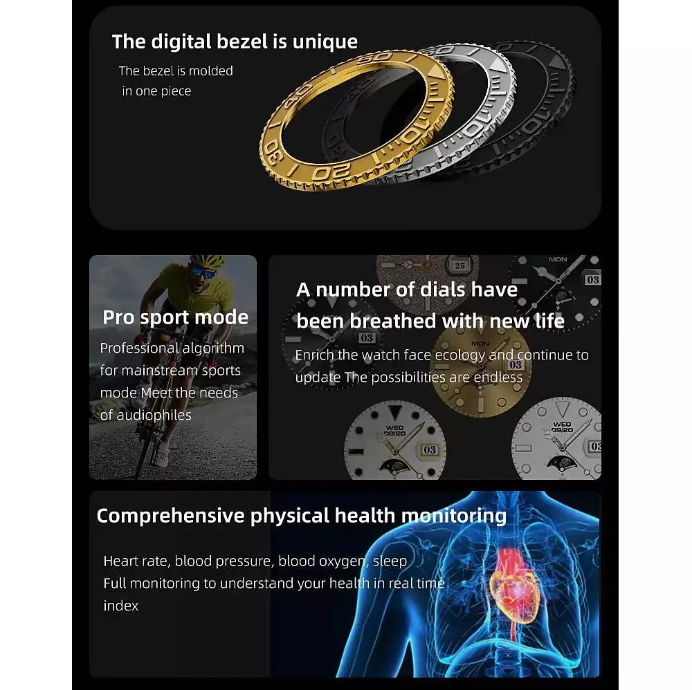 RUXING Smart 1.32" HD Smart Watch Multi-function With Bluetooth Calling Health Monitoring, IP67 for Women Men 8