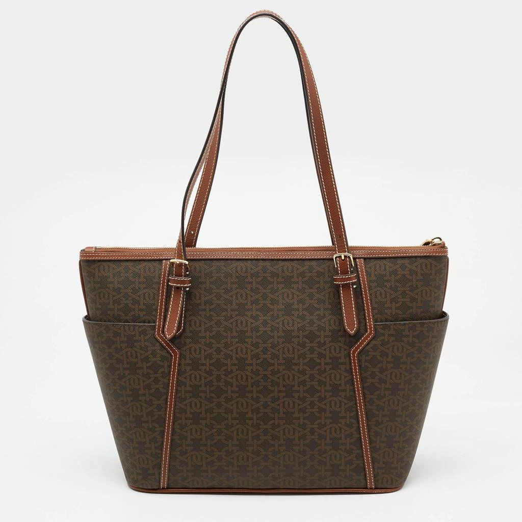 Bally Bally Brown Printed Coated Canvas and Leather Damirah Tote 4