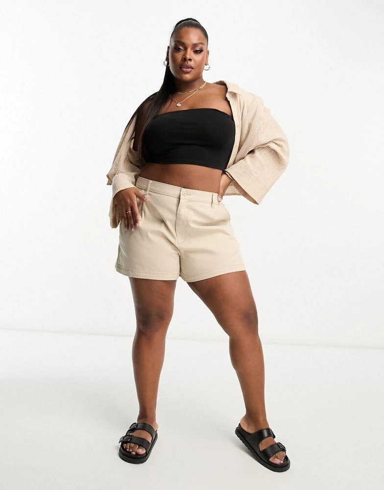 ASOS ASOS DESIGN Curve chino short in stone 1