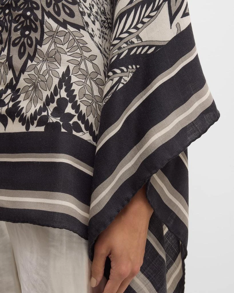 Rani Arabella Amazonia Black Print Cashmere-Blend Poncho 5