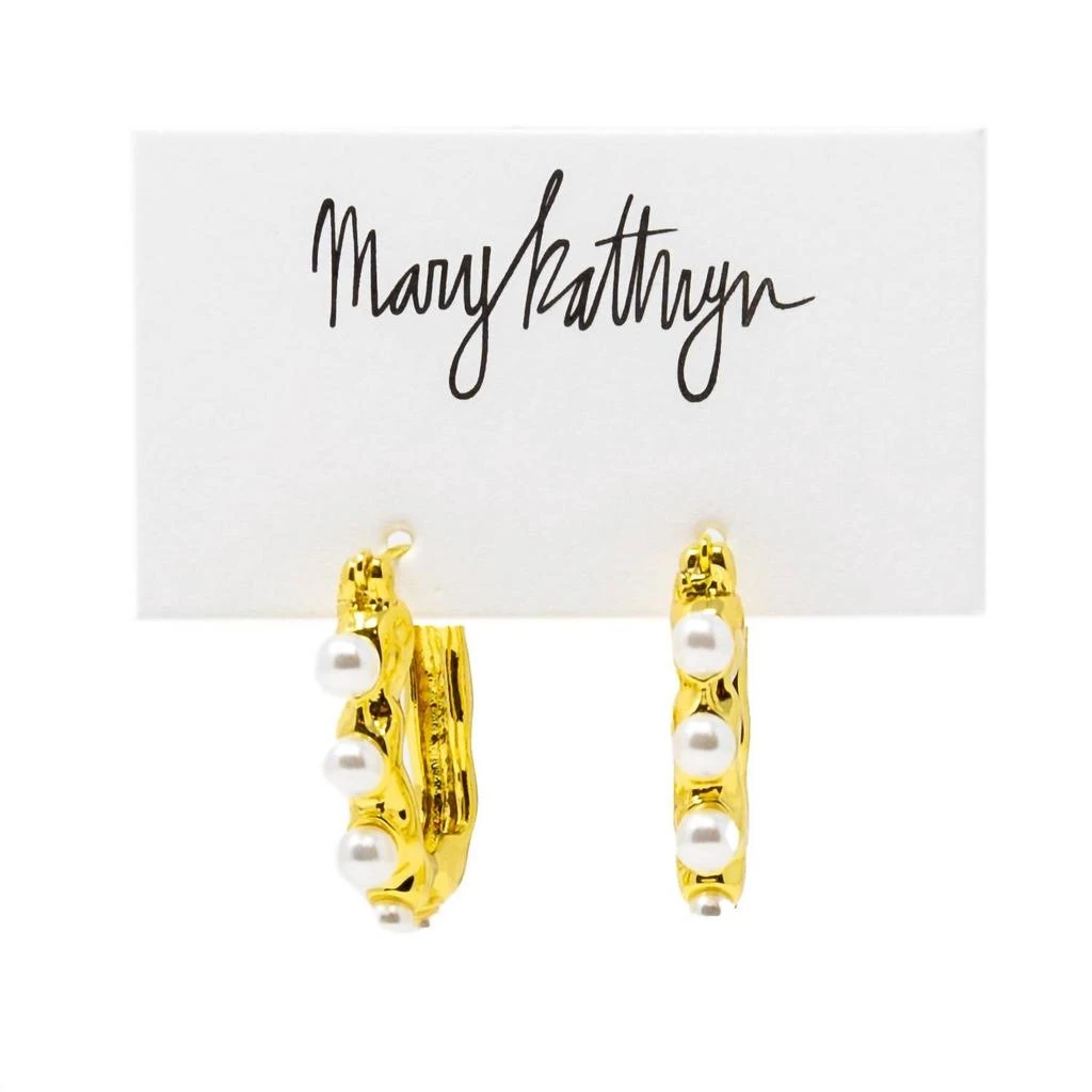 Mary Kathryn Designs Women Clarissa Pearl Hoops In Gold