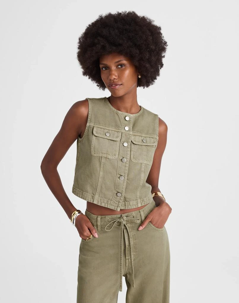 Madewell Cropped Denim Vest: Airy Denim Edition