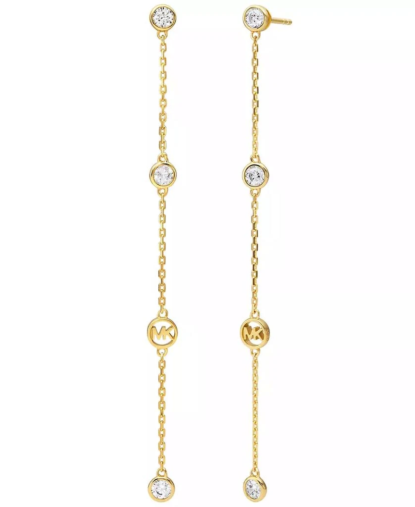Michael Kors Gold-Tone Sterling Silver Linear Drop Earrings 1