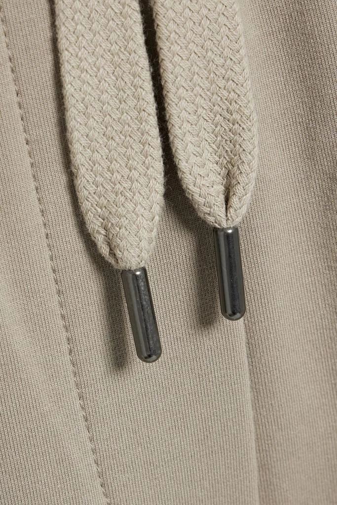 Brunello Cucinelli Cropped embellished French cotton-blend terry track pants 4
