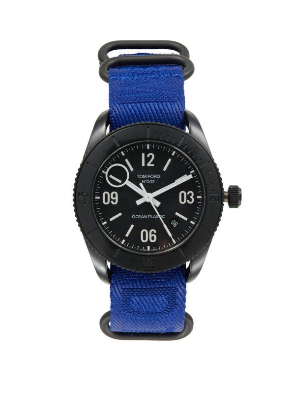 Tom Ford Ocean Plastic Sport 43MM Ocean Plastic & Jacquard Strap Automatic Watch 1