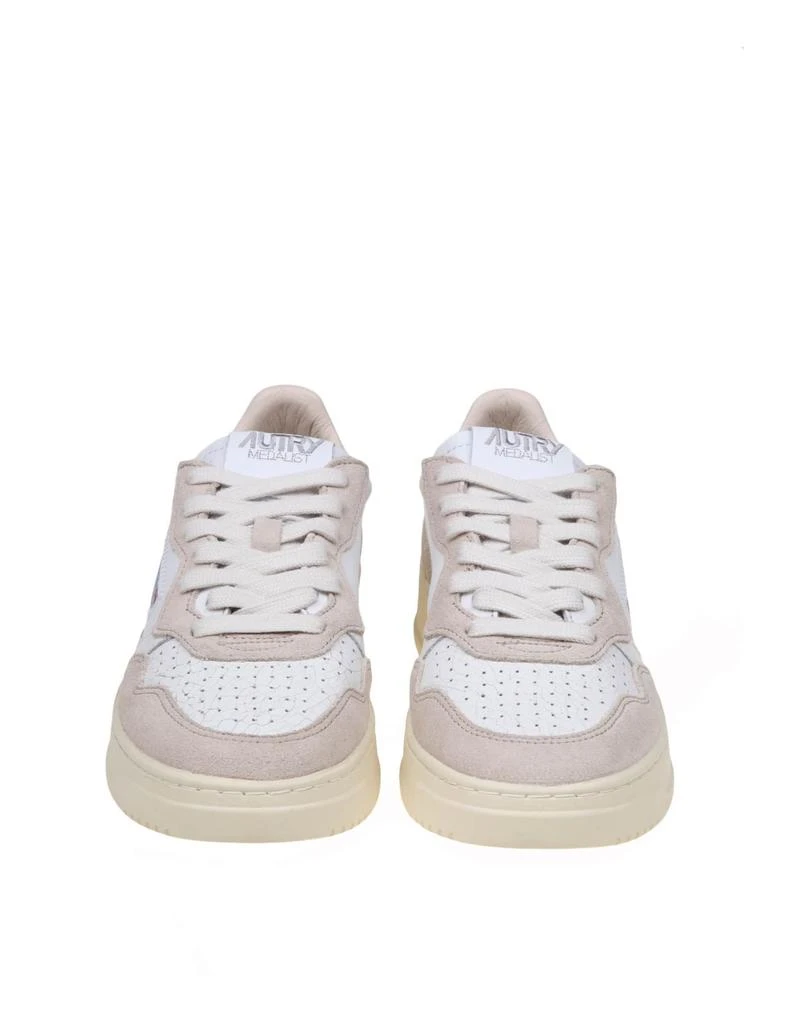 Autry Sneakers In White And Sand Leather And Suede 2